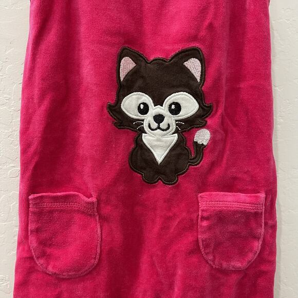 Maxomorra Cat Pink Velour Tank Dungarees - Picture 3 of 9